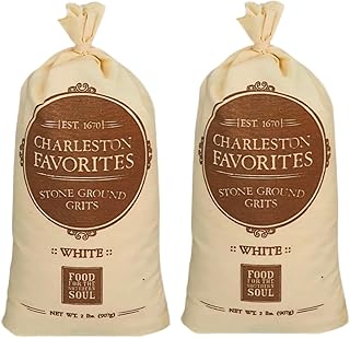 Charleston Favorites Stone Ground White Grits, 2 Pack, Southern Soul Foo...