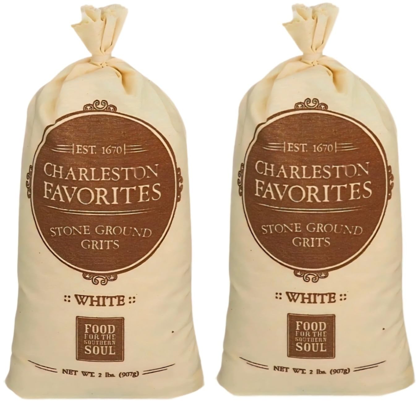 Charleston Favorites Stone Ground White Grits, 2 Pack, Southern Soul Food, Est. 1670