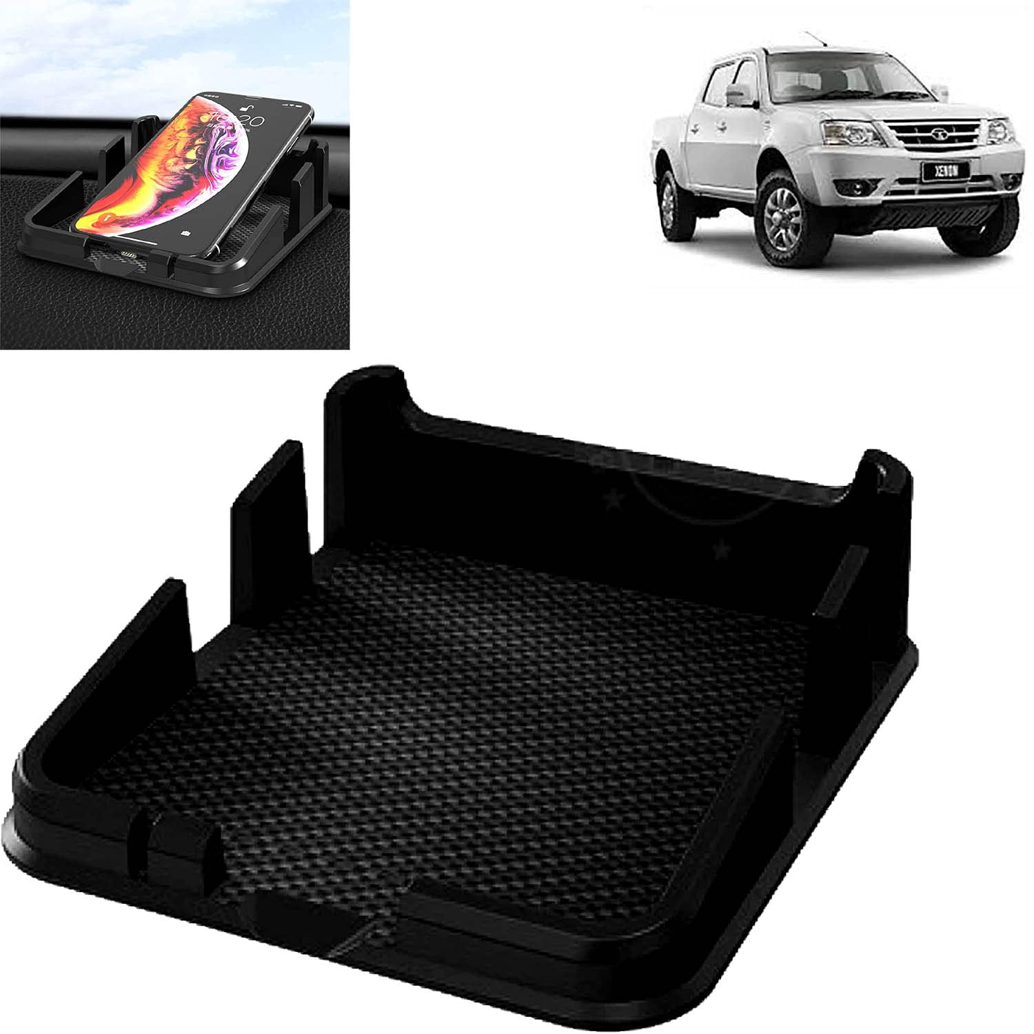 Aksmit 3R-2160 Car Multi-Functional Dashboard Carrying Organizer Storage Mat, Cell Phone Holder for Xenon