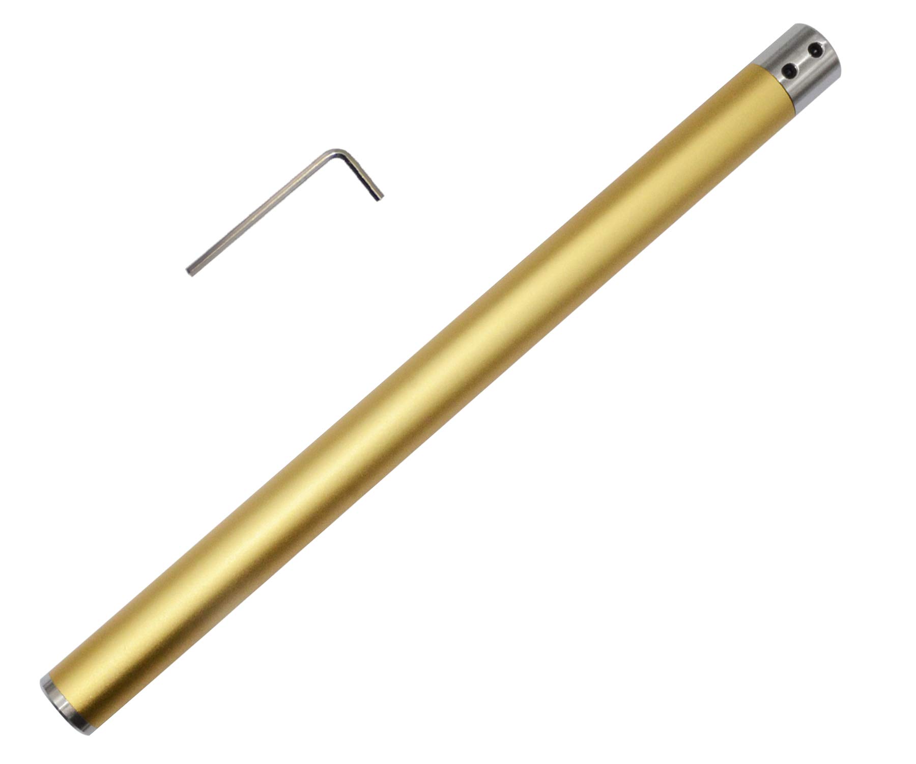 Golden Aluminum alloy Interchangeable Handle with 12mm Aperture for Dirtech Woodturning Tool DT Carbide Wood Lathe Tool Hollower Finisher Rougher Detailer Parting Sanding Tools Bar with Small wrenches