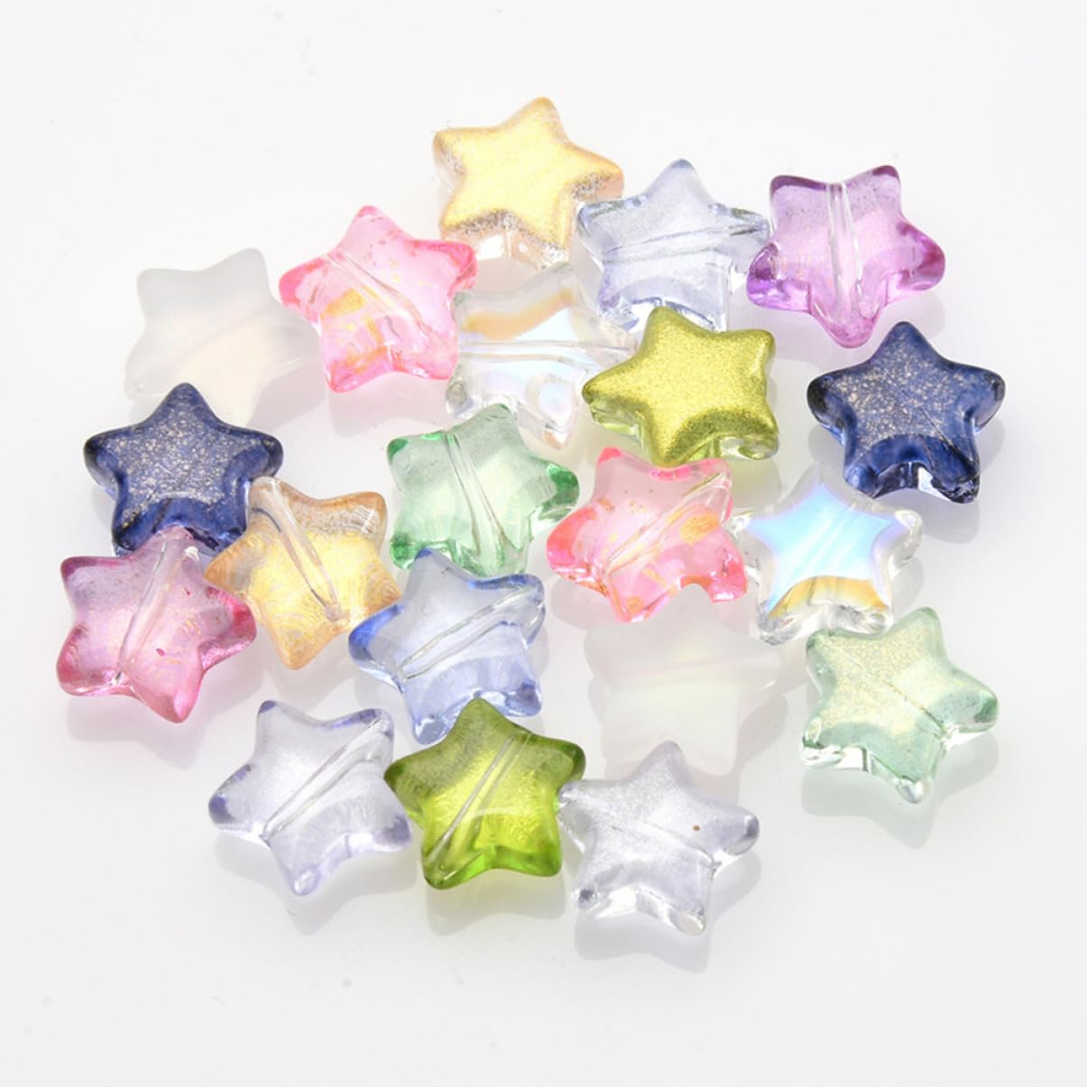 HOMSFOU 5 Set Perline Stella Vetro Per Diy Gioielli Accessori Per Decorativo Perline Per Collane E Braccialetti Materiale Per Bigiotteria 100 Pezzi*5