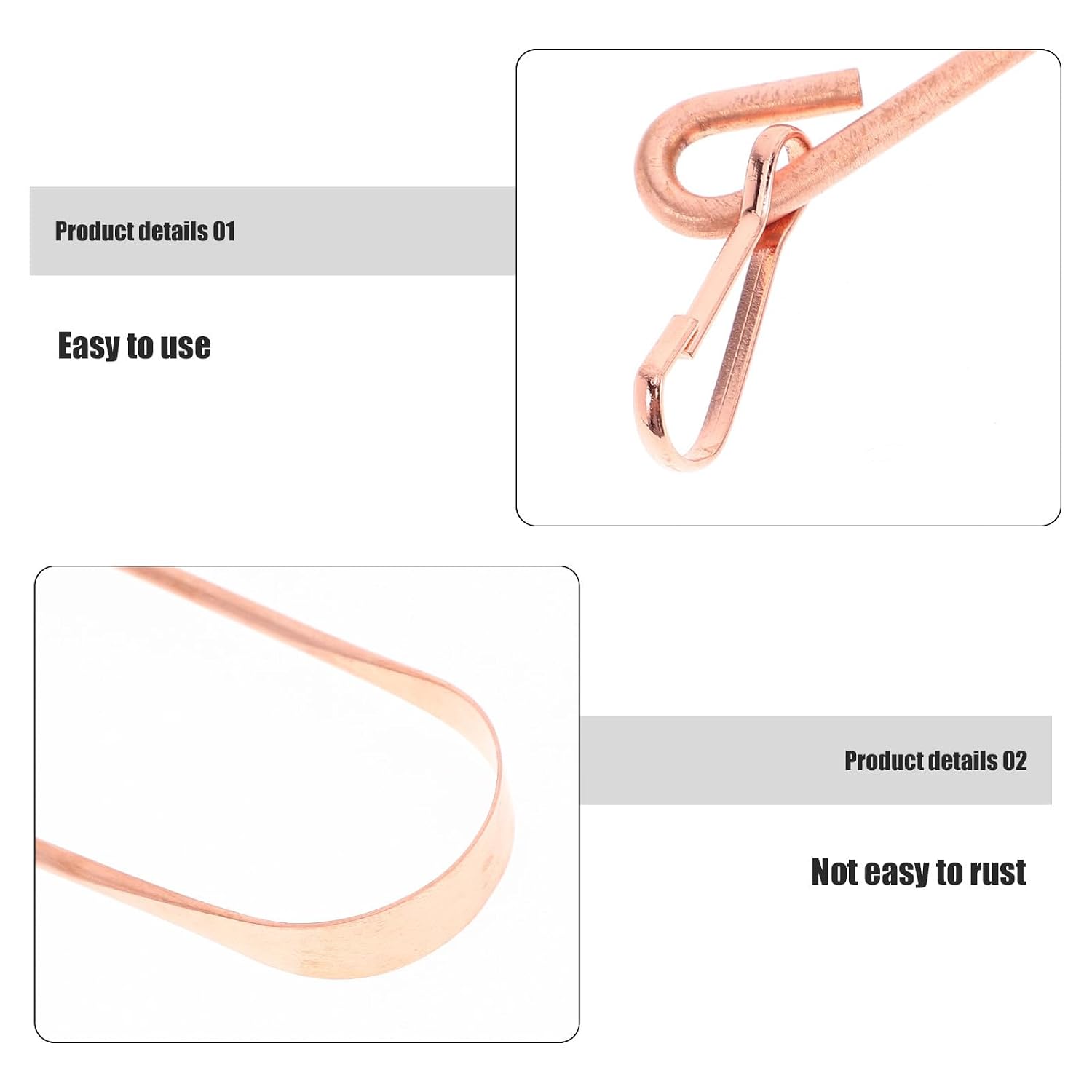 U Shaped Copper Cleaning Tool Tongue Scraper Oral Care for Adults image 2