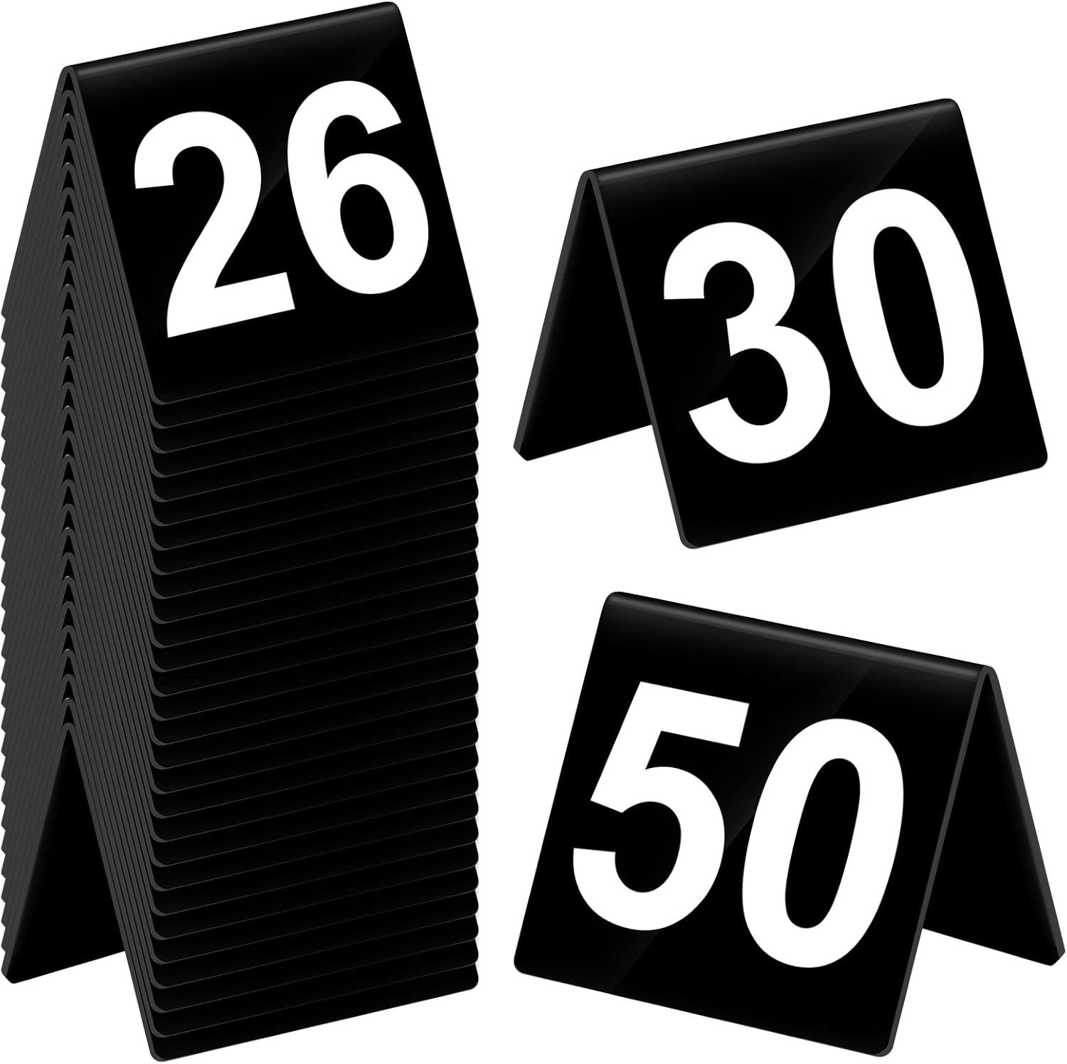 Table Numbers Black Acrylic Double Side Numbered Table