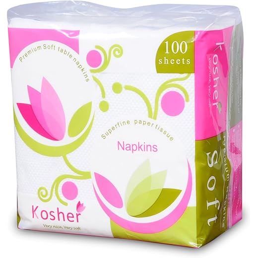 Kosher Tissue Paper Napkins - Pack of 4 (100 Sheets)