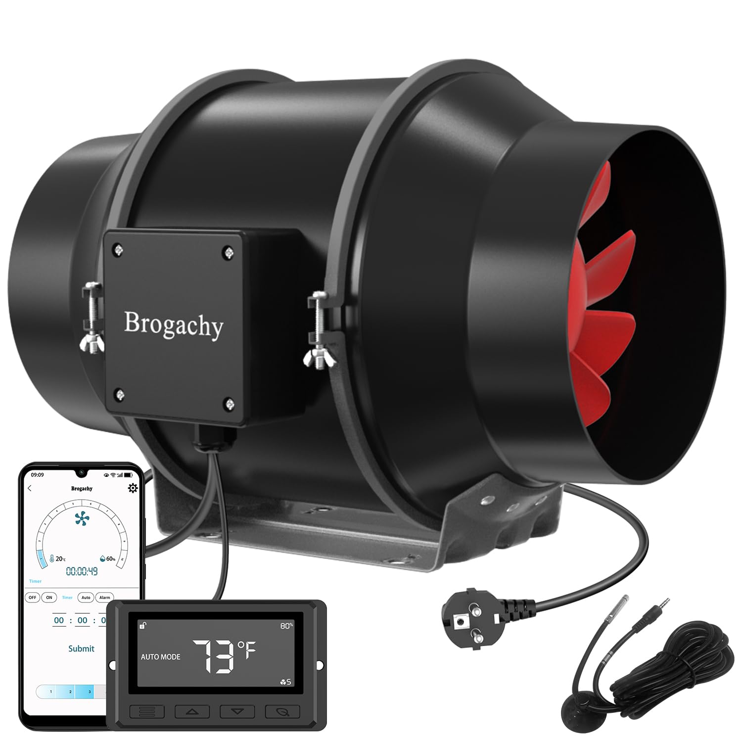 Regelbare Buisventilator 125 mm - Krachtige Afvoerventilator 416 m³/u met... | bol