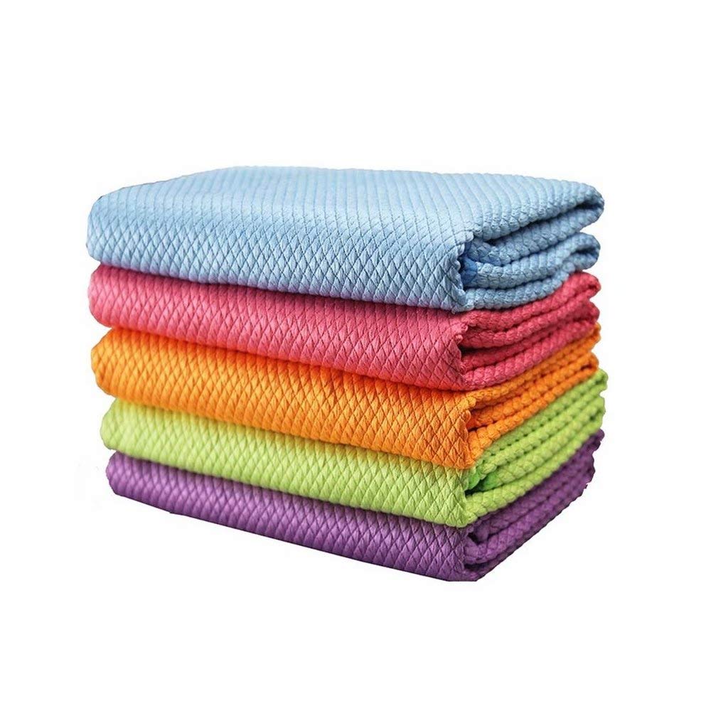 Tendaisy Fish Scale Microfiber Polishing Cleaning Cloth 5 Pcs Closed edge