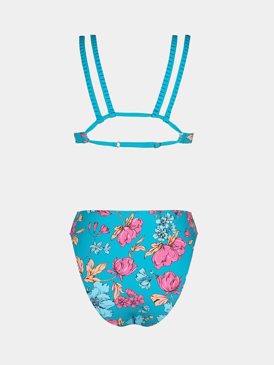 CUPSHE Women's Bikini Sets High Waisted Two Piece Bathing Suit V Neck Double Straps High Cut Cheeky Bottom Strappy Back - Image 7