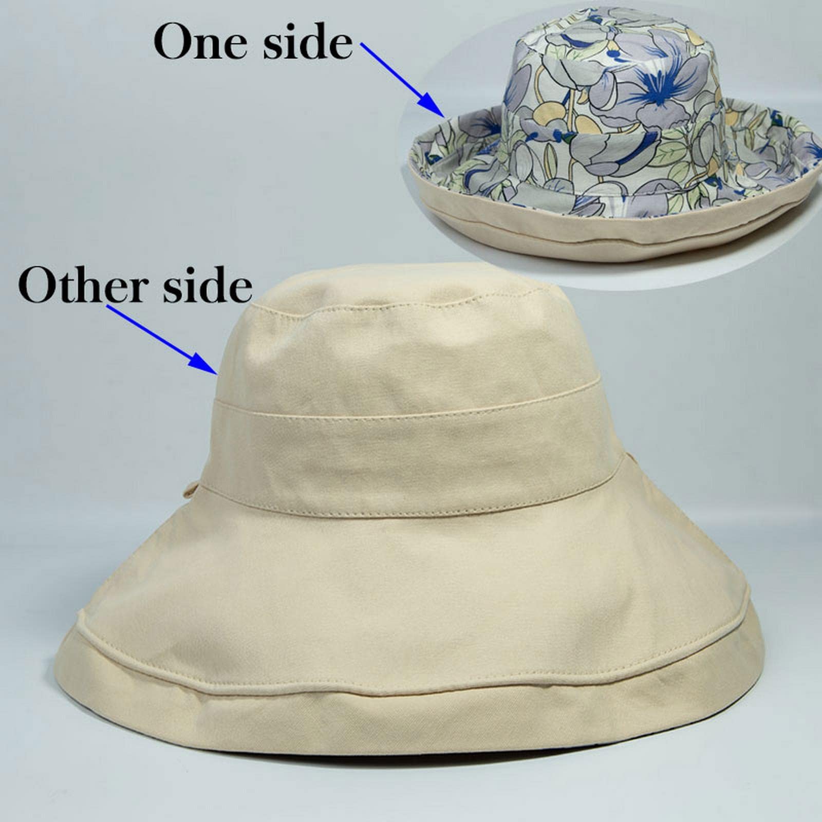 Chapeau bob printemps/été imprimé réversible soleil plage chapeau femme plein air voyage vacances pêcheur chapeau visière