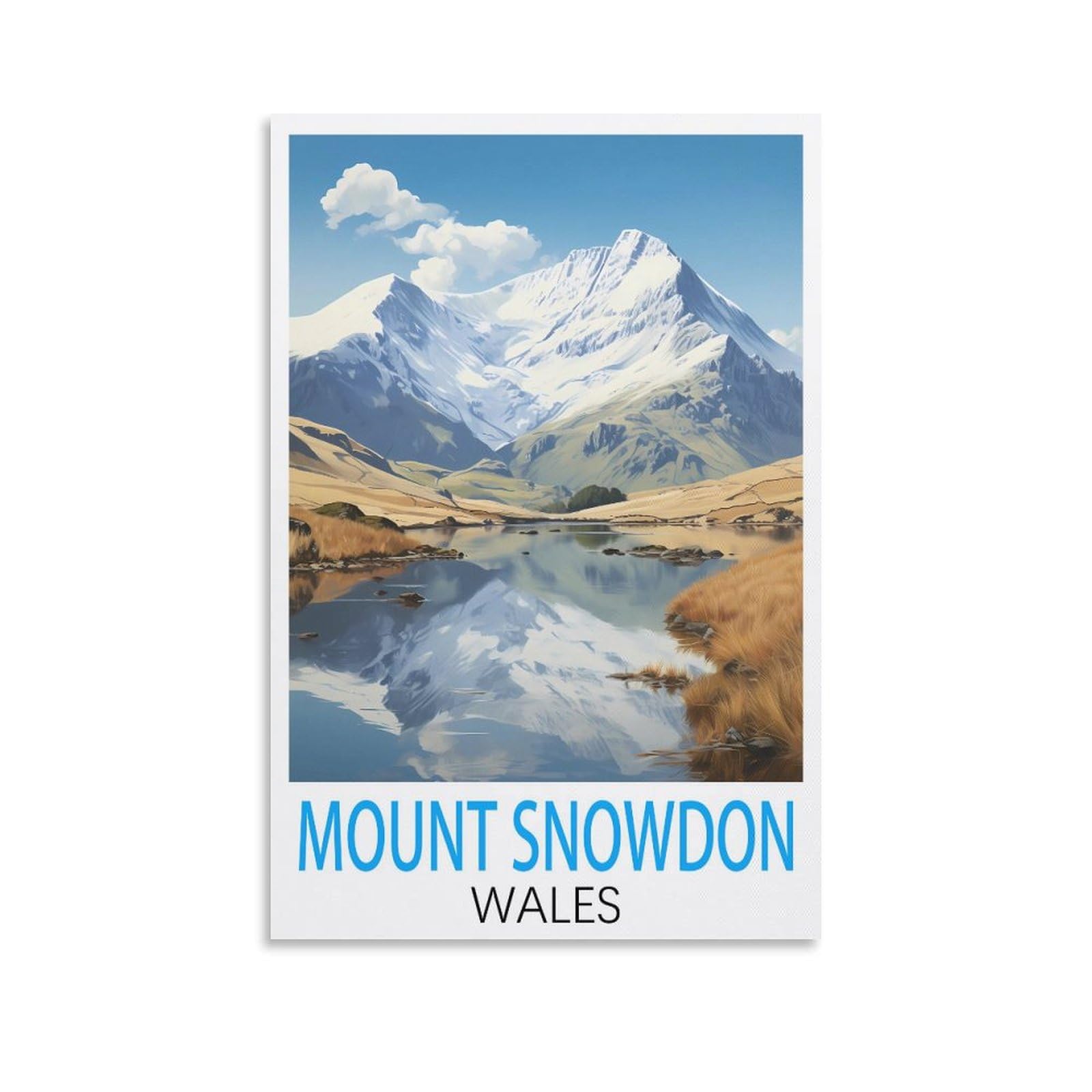 KmoNo Mount Snowdon Wales Vintage Travel Posters 08x12inch(20x30cm) Wall Decor Painting Canvas Wall Art Living Room Poster Bedroom