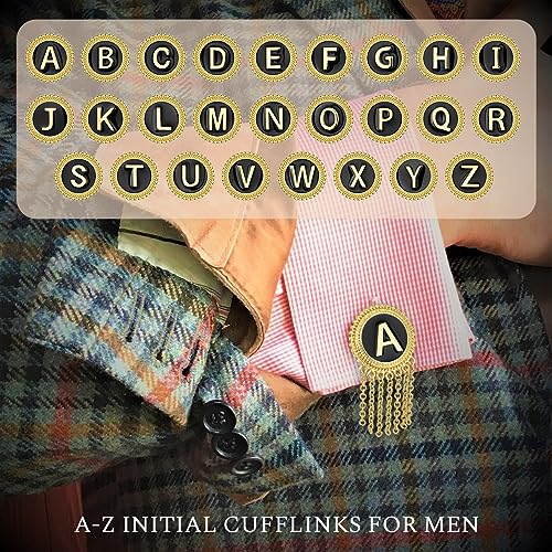 HAWSON Initial Mancuernillas para Hombre en Oro 18K miniatura 2