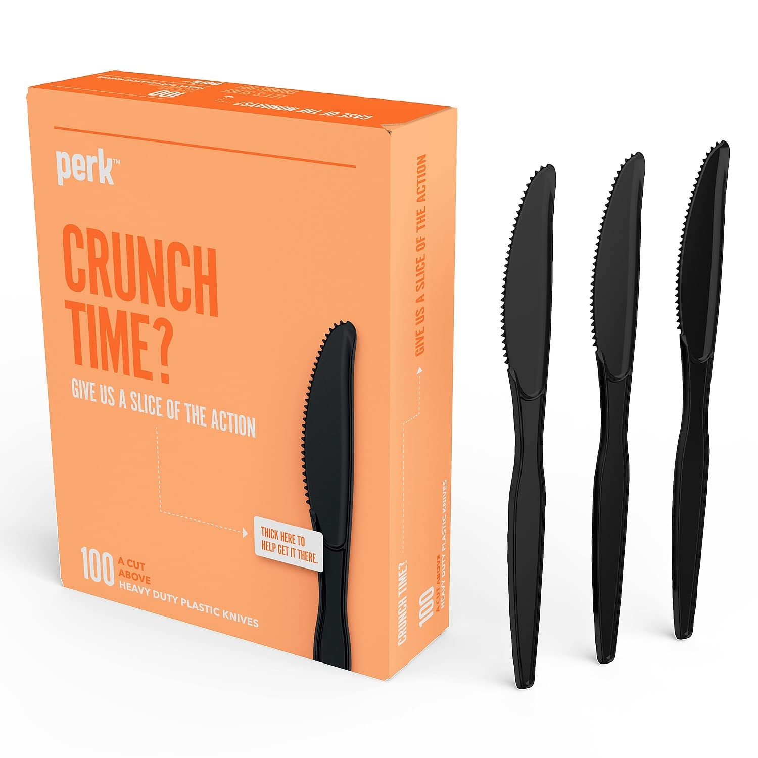 Perk Polystyrene Knife, Heavy-Weight, Black, 300/Carton (PK56393VS)