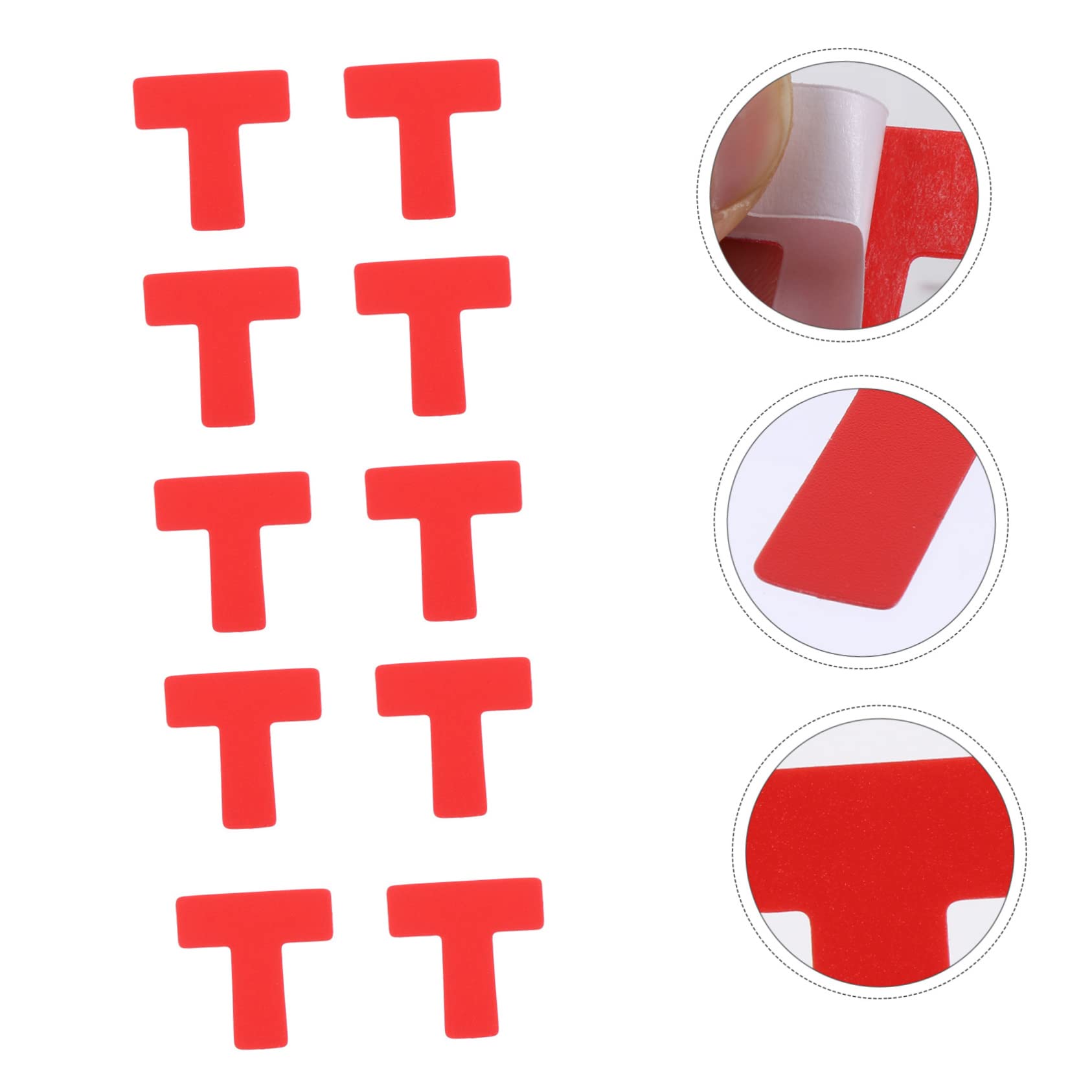 JECOMPRIS 100pcs Warning Line Identification One Way Floor Stickers Self Closing Spring Hinge Decal Stickers Removable Warning Sign Positioning Decal Marking Stickers Floor Decals Pvc Red