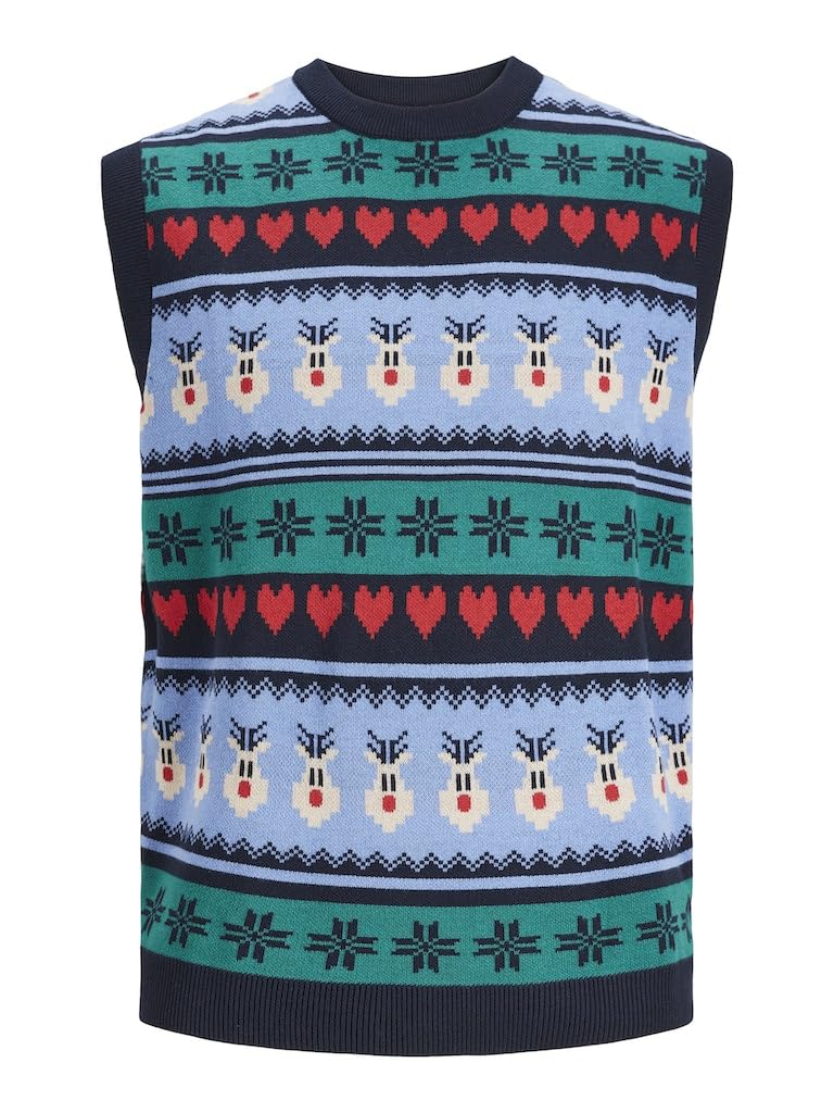 JORFESTIVE XMAS KNIT VEST CREW NECK Triko Erkek