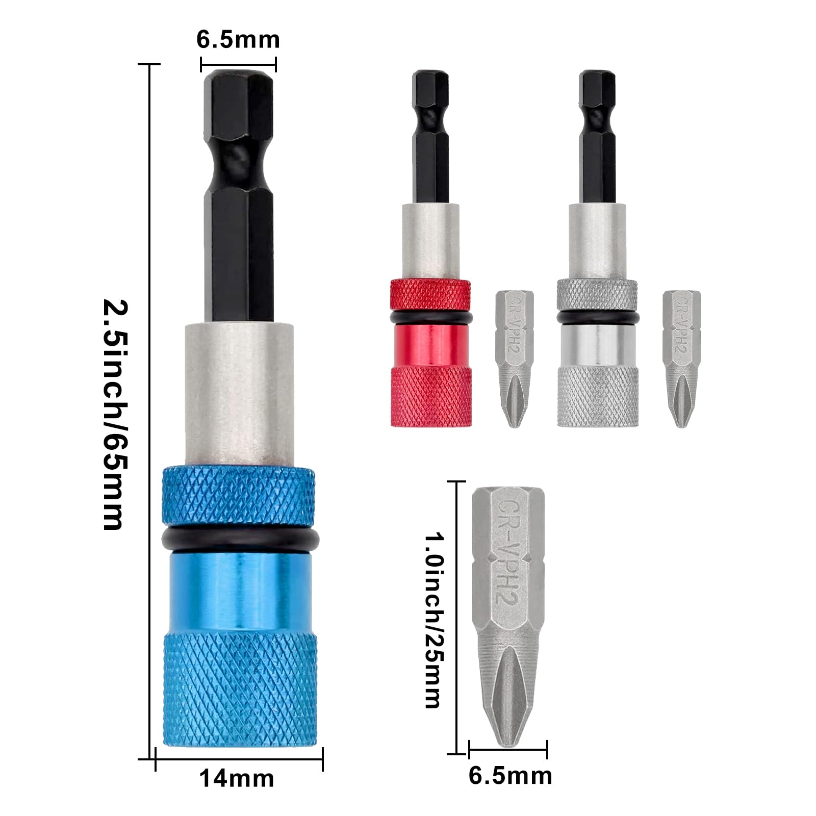 Punte Magnetiche Per Cartongesso 3pz - Attacco Esagonale 1/4", Per Avvitatori E Trapani, Regolazione Profondità - Foto 3
