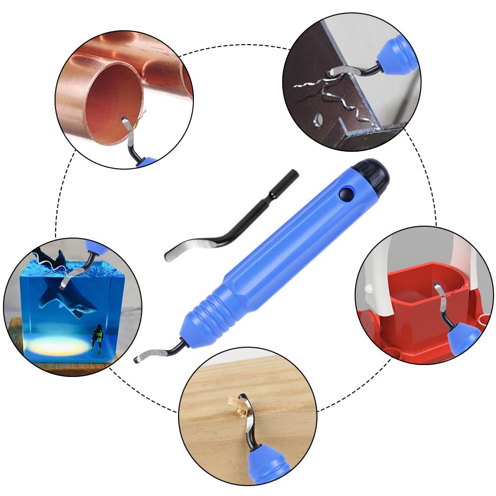 Flintronic Desbarbador Metal 10 pcs Herramienta Desbarbadora Cuchillas de Desbarbado 360° Giratorio Quita Rebabas para Acero Plástico Aluminio Cobre Impresora 3D
