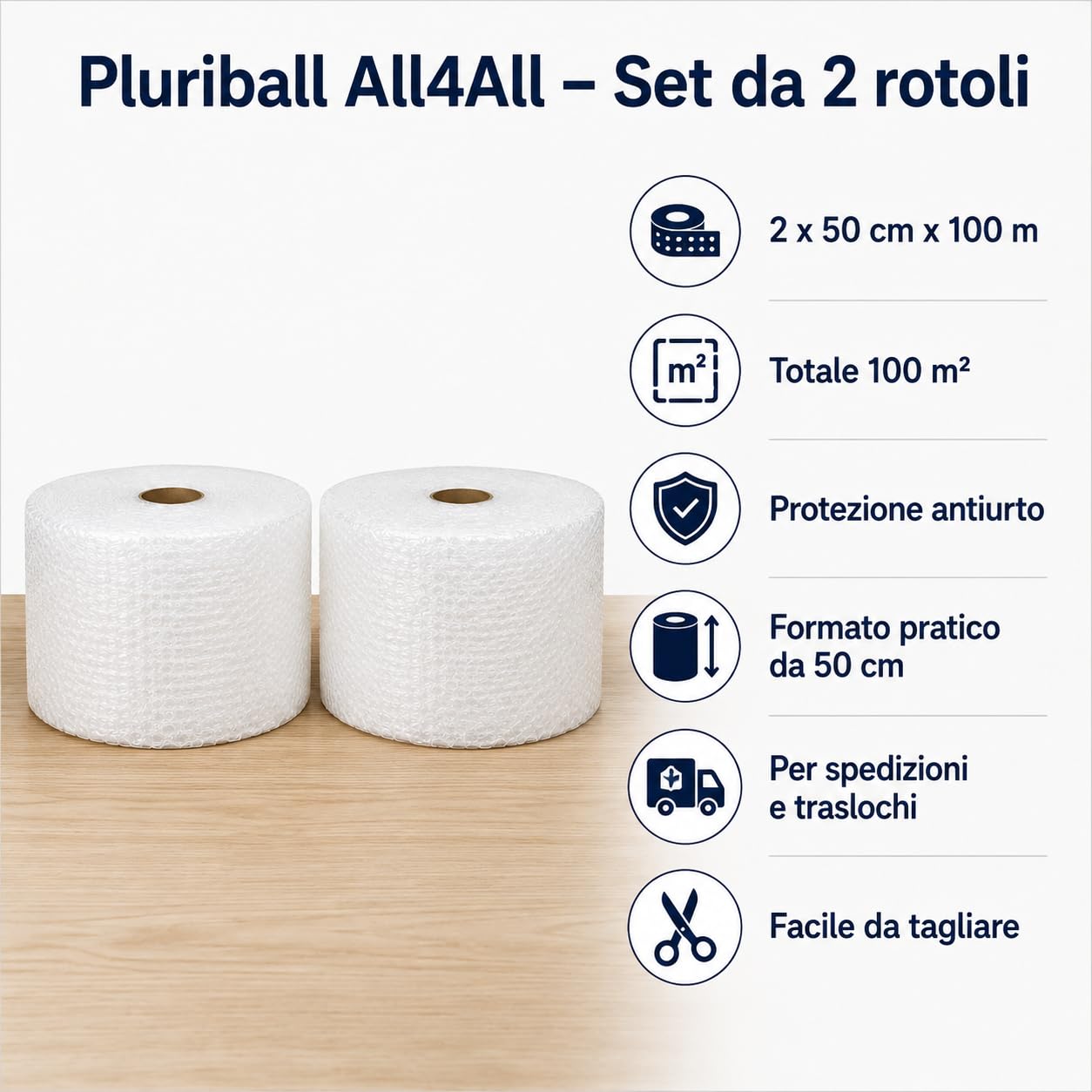 Luftpolsterfolie 50cm x 90m Noppenfolie 2 Rollen Packungfolie Verpackungsfolie Luftpolster Verpackungen Folien Zum Verpacken Umzugfolie Luftpolsterfolie Plastikfolie Umzugsfolie Verpackungsmaterial