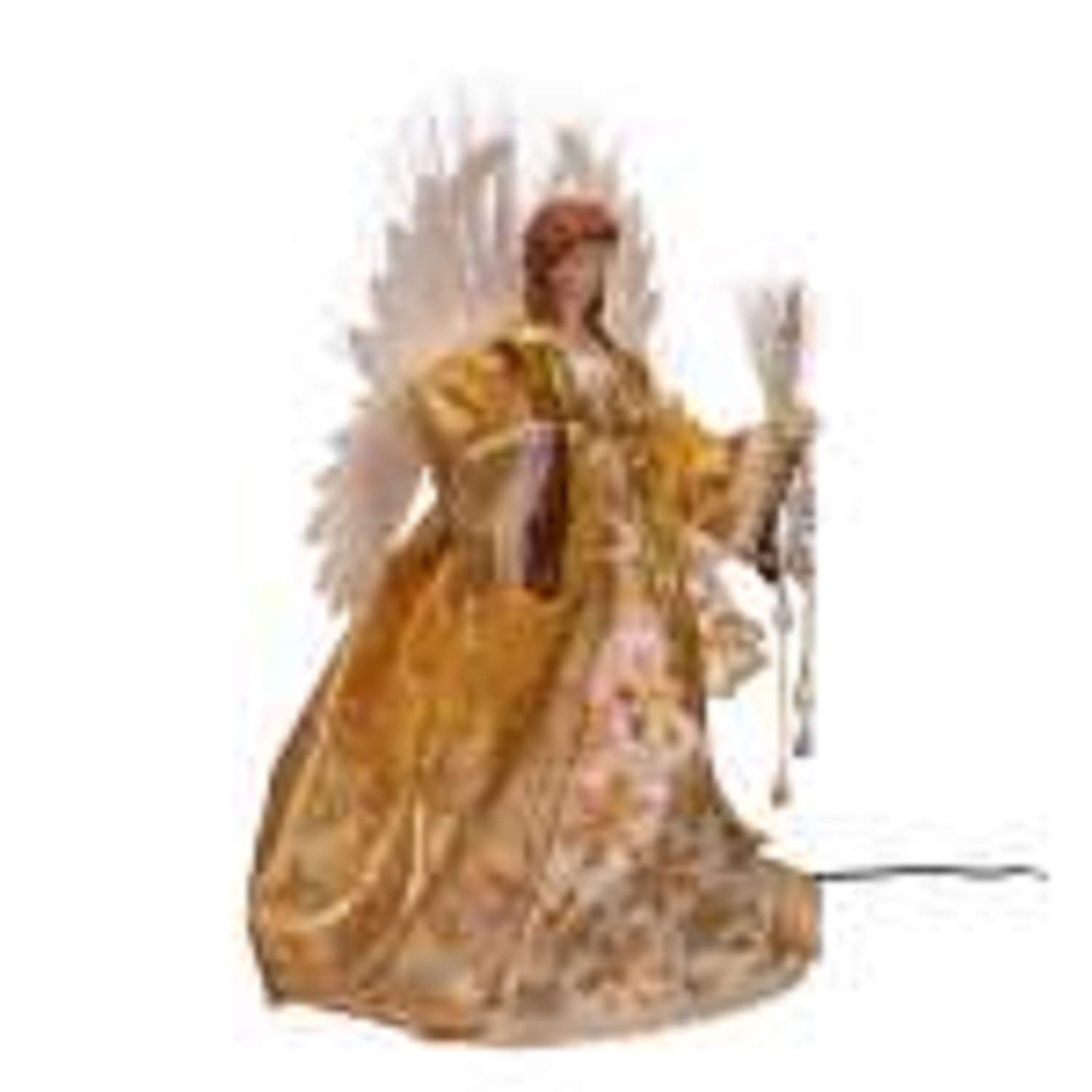 Kurt S. Adler 18-Inch Fiber Optic Gold Angel Treetop, Multicolor