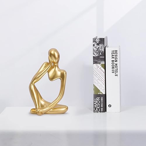 Miniatura 3 de INNOLITES Estatua de resina estilo pensador, esculturas abstractas, figuras coleccionables para decoración del hogar, estante de oficina moderno,
