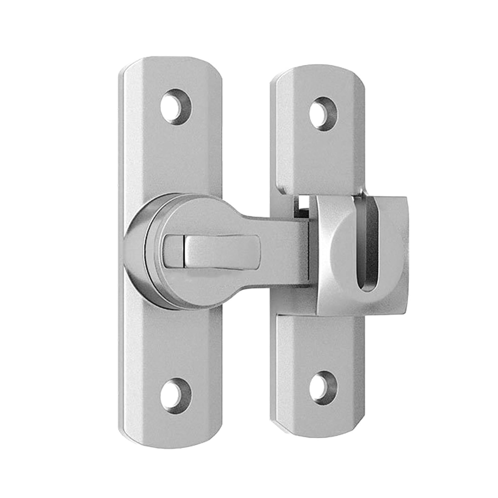 Palut Silver 2Pcs 180° Rotating Door Latches,Thickened Anti Rust Flip Door Bolt,Aluminum Privacy Lock For Bedroom Garden Balcony