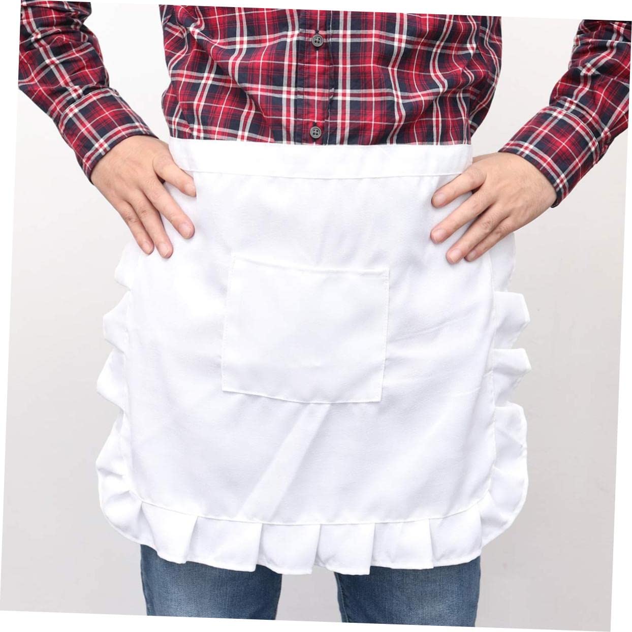 Amosfun delantal de vestido de trabajo para mujeres traje de sirvienta ropa de trabajo para falda delantales traje de mucama de camarera