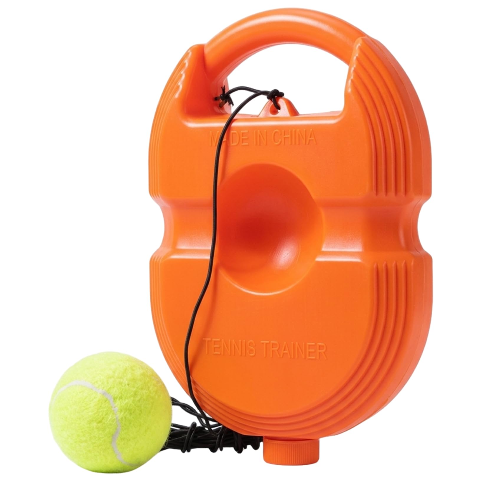 1 pelota de rebote para entrenador de tenis, juego individual con base y cuerda para abdominales con peso naranja, herramienta en casa para niños principiantes, reboteador de práctica de tenis