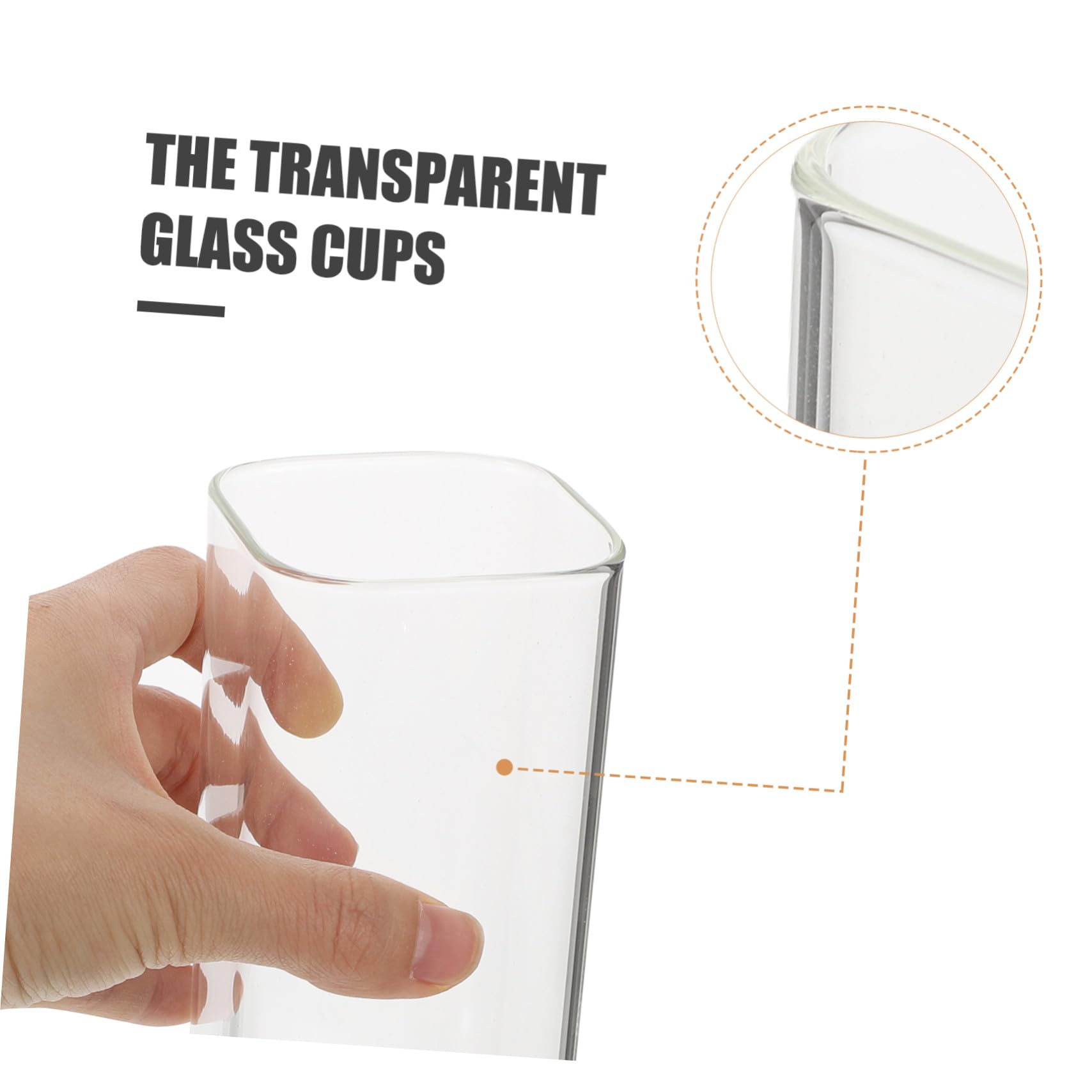 BESTYASH 5pièces Gobelets Verre Transparent Lot pour Café Thé et Autres Boissons Résistants Chaleur Verre Raffiné pour Usage Quotidien