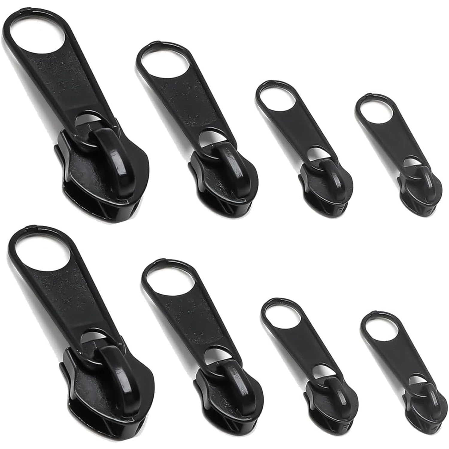 JOYVOX 8Pcs Durable Zipper Pull Replacement Set - Universal Zinc Alloy Zips, Easy DIY Repair Kit for Bags, Jackets, Tent, Detachable Zip Repair Kit