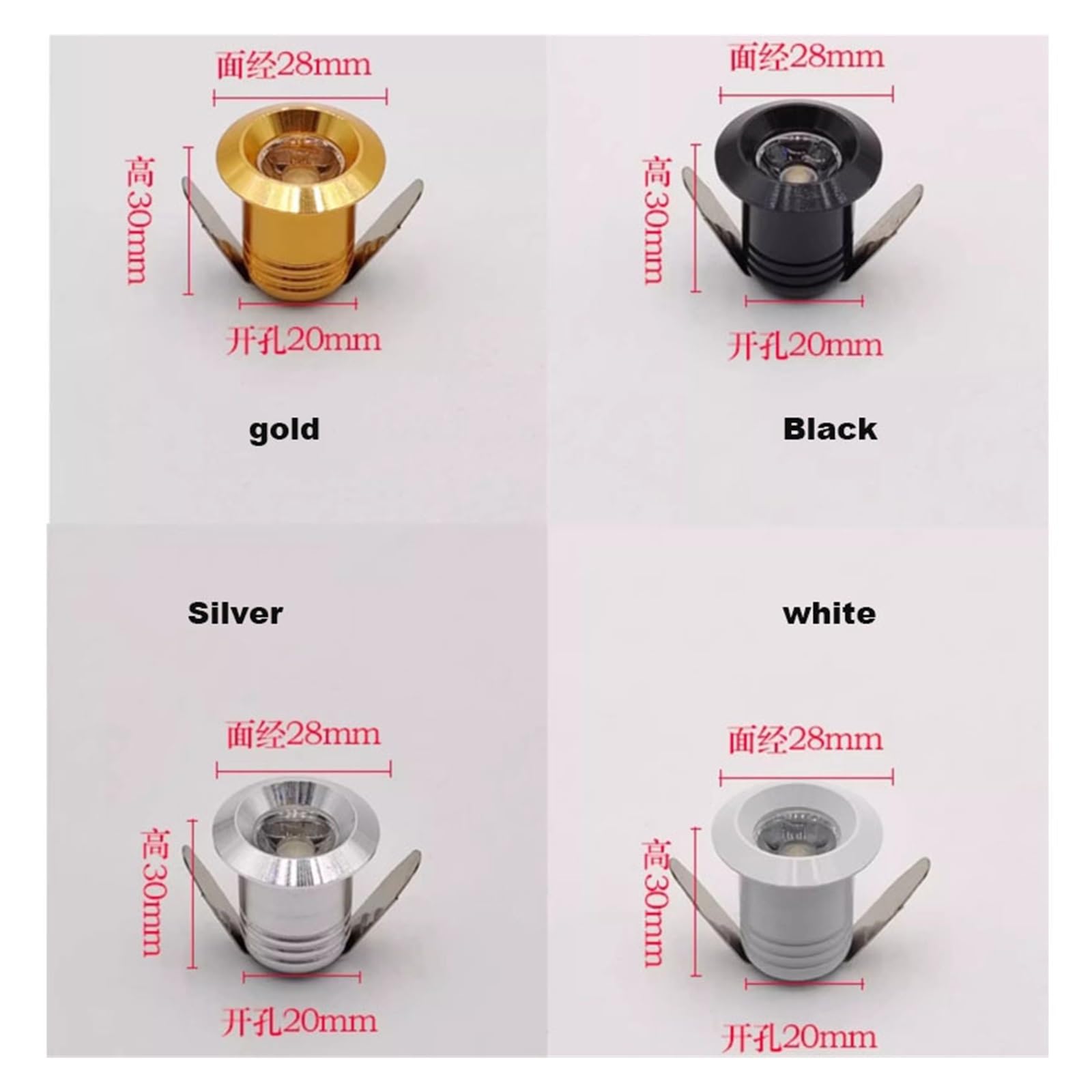 4 szt. Mini reflektory LED 3w DC12v 110V 220V 20mm wycięcie wpuszczana lampa sufitowa typu Downlight prezentacja wyświetlacz oświetlenie wewnętrzne