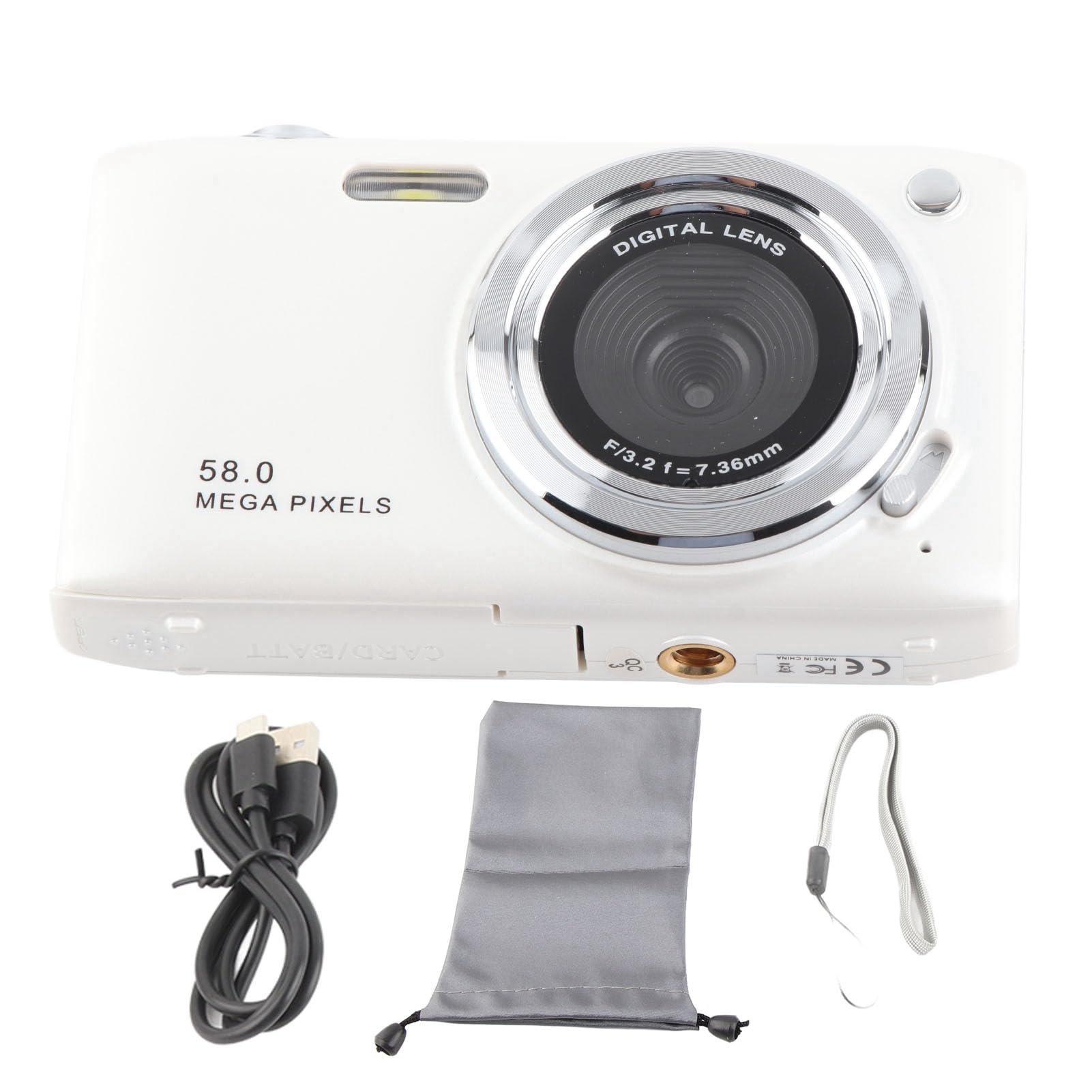 CÁMARA Digital para Adolescentes 4K HD para VLOGGING DE FOTOGRAFÍA DE Viajes (White)