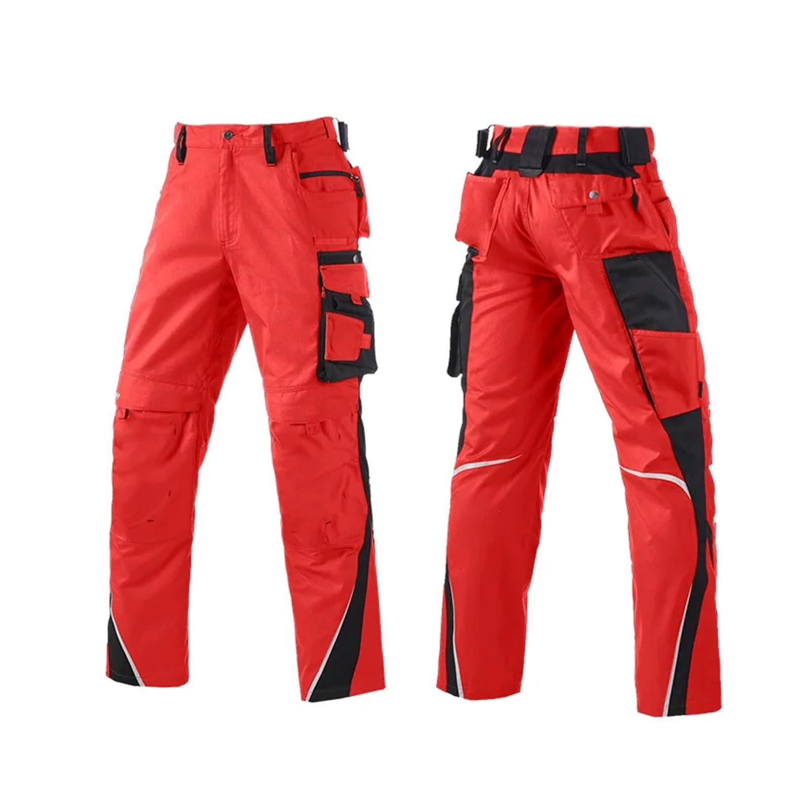 Pantaloni Da Lavoro Uomo Pantaloni da lavoro cantiere cargo uomo con strisce riflettenti, abbigliamento(Color 02,S-28)