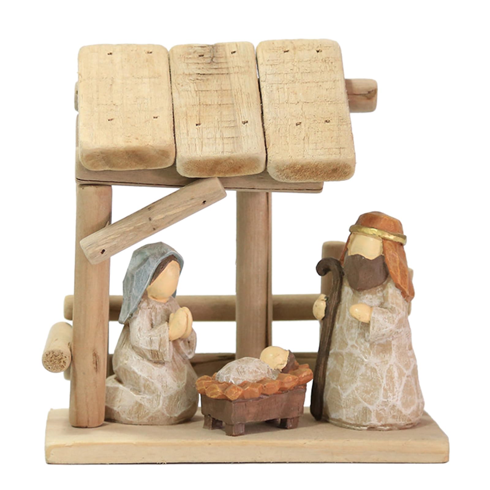 Christ Nativity Resin Statue House Set Decorative Ornament Supplies For Home Desktop Decoration