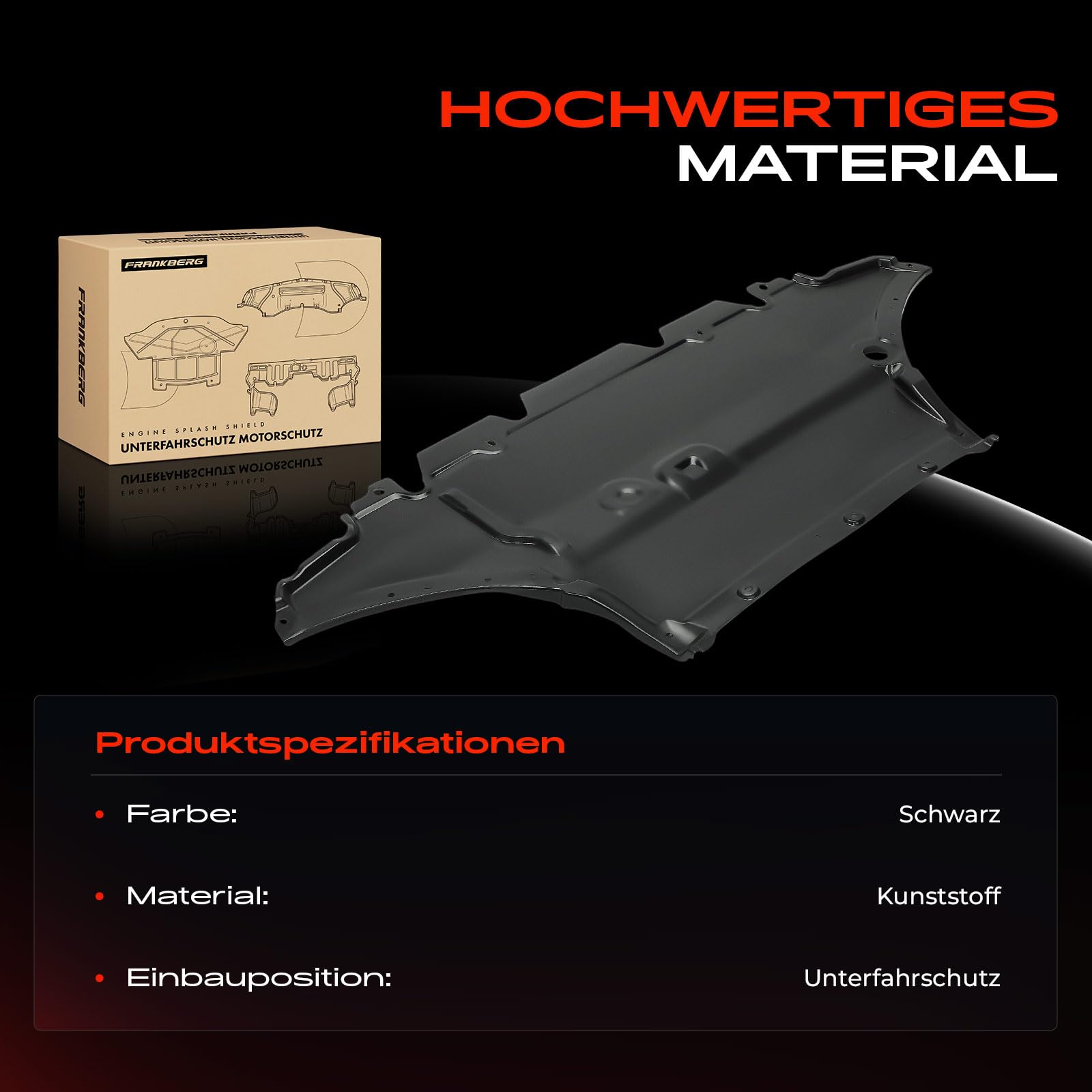 Frankberg Unterfahrschutz Tankschutz Motorverkleidung unten Kompatibel mit A4 8K2 1.8L-3.2L 2007-2012 A4 Avant 8K5 1.8L-3.2L 2007-2012 Replace# 8K0863821AF