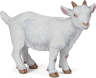 PAPO FARMYARD FRIENDS Figurine, 51146 White Kid Goat, Multicolour, 12 x 13 x 7 cm