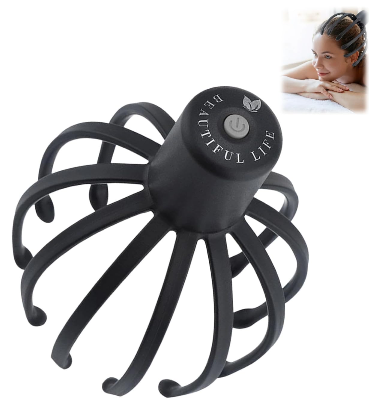 Masajeador eléctrico de pulpo para cuero cabelludo, masajeador de cabeza de pulpo, masajeador de cabeza inalámbrico, masajeador de cabeza de 360 grados con 3 modos, herramienta portátil de masaje del