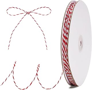joycraft Paper String, 164Feet Red and White Craft String, 2mm Christmas...