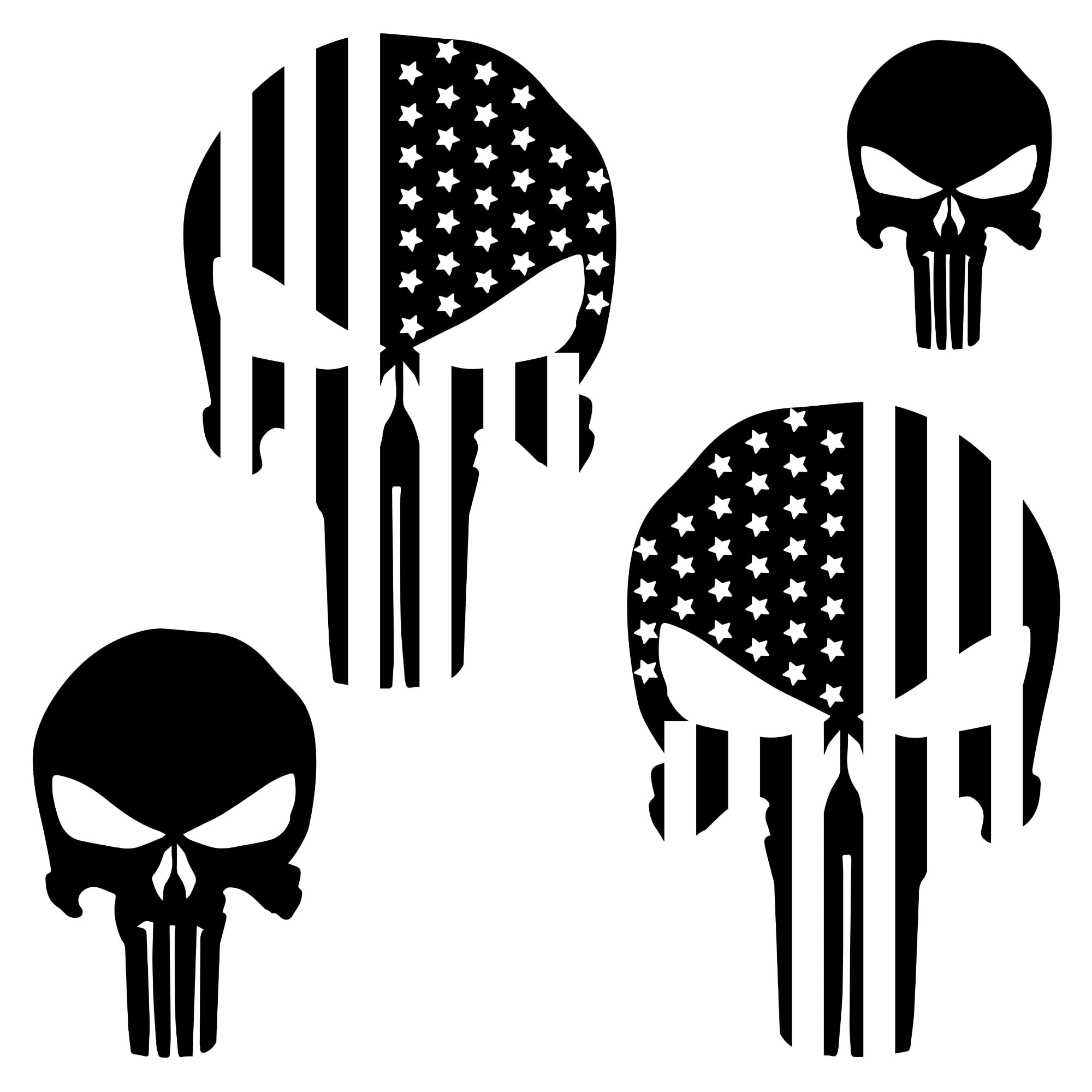 American Flag Skull Tailgate Wrap - Patriotic Halloween Truck Vinyl Decal, 2 Sizes, Removable