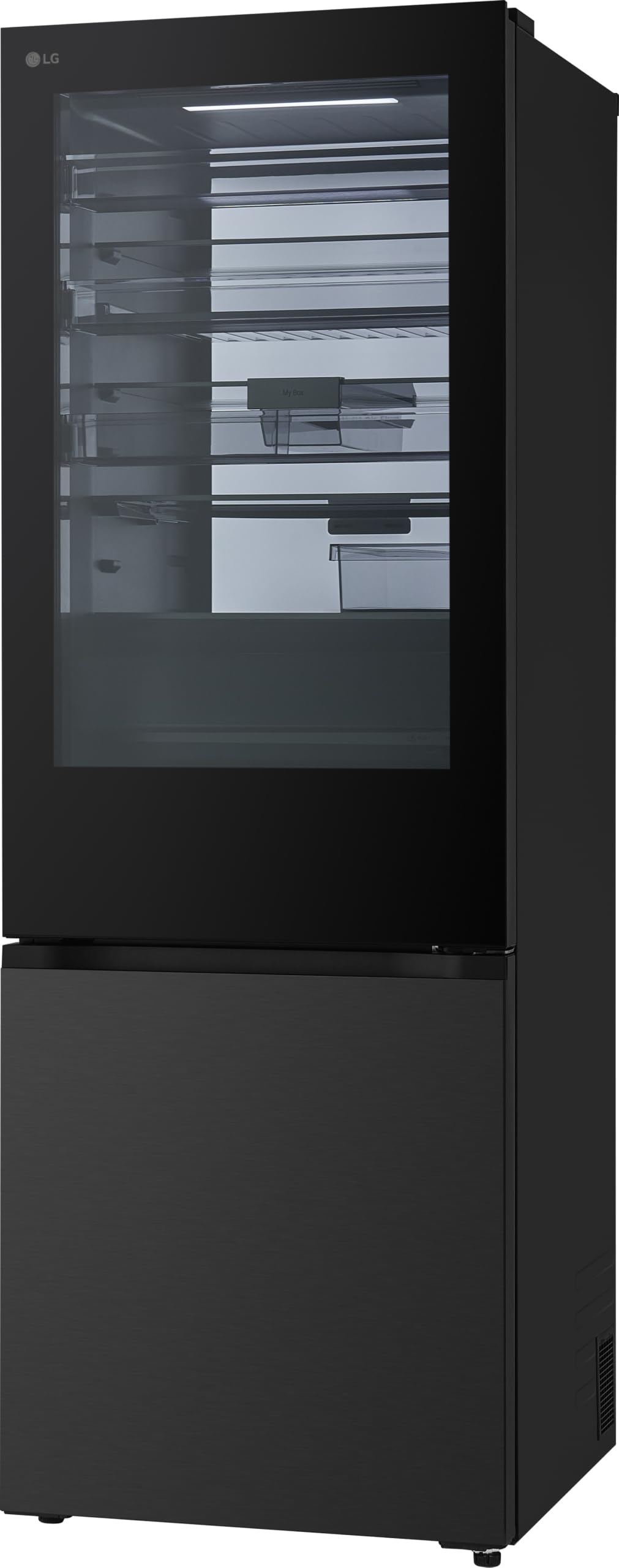 LG GBGW92GCEV Fit&Max Kühl-/Gefrierkombination (465 L, Energieklasse C) vollintegrierbar oder freistehend mit InstaView, FRESHConverter+, Total No Frost, MyBox, Schwarz