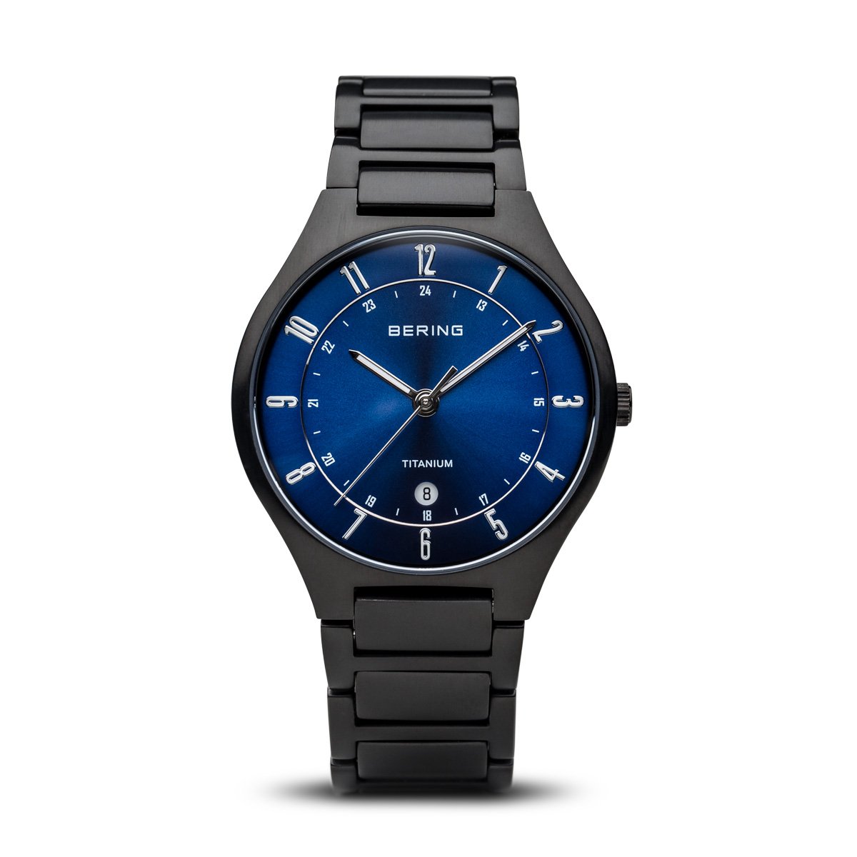 BERING Men's Watch Quartz Movement - Titanium Collection with Titanium and Sapphire Crystal 11739-727 , Black/Black