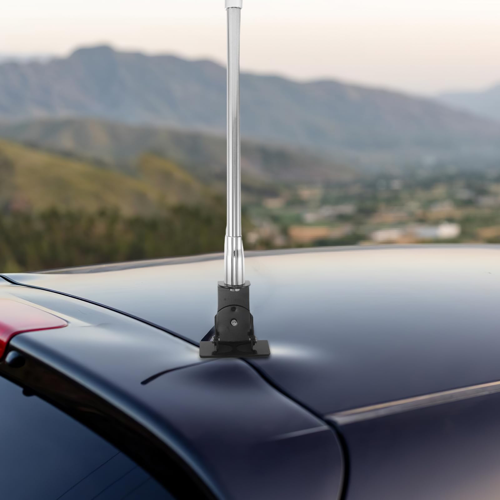 Antena Decorativa para Coche 36 Cm de Metal Negro Accesorio de Antena de Techo para Automóviles y Camionetas Aérea de Radio Soporte Resistente para Uso Exterior y Señal Mejorada
