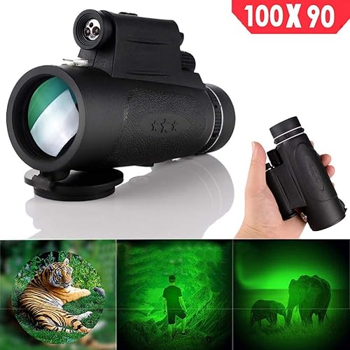 Miniatura 3 de JYCTD Telescopio para teléfono inteligente, 100 x 90 pulgadas, monocular para exteriores, visión nocturna con poca luz, impermeable, brújula