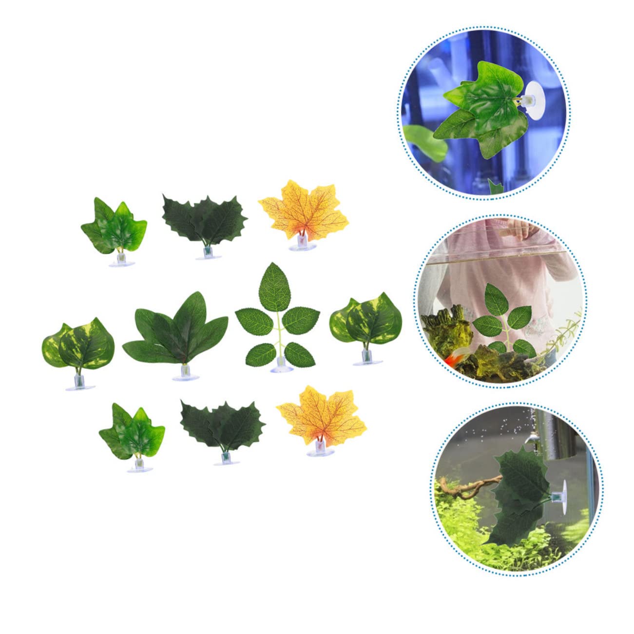3 set Decorazione Con Foglie Finte Piante Finte Ornamenti Per Acquari Foglie Artificiali Per Acquari Decorazioni Con Viticci Foglie Acquatiche Finte Piante 10 pezzi*3