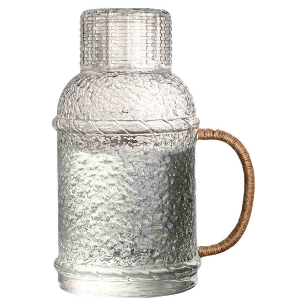 MAGICLULU 1 Juego enfriador de martillo botella de agua junto a la cama vaso de chupito con tapa tetera pava jarra de vidrio casera hervidor de agua doméstico con tapa Alta capacidad envase