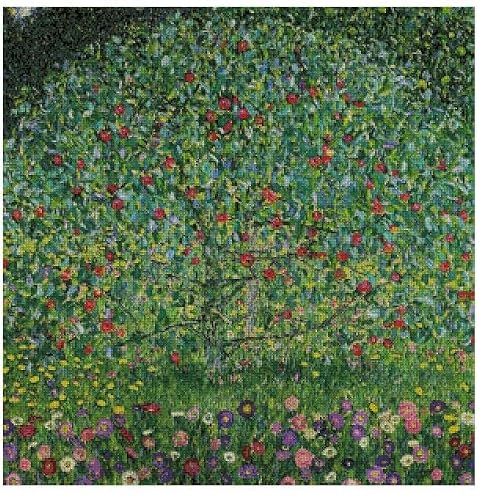 Klimt Apple Tree Cotton Cross Stitch Kit - 14 Count, 300x300 Stitches, 54x54 cm