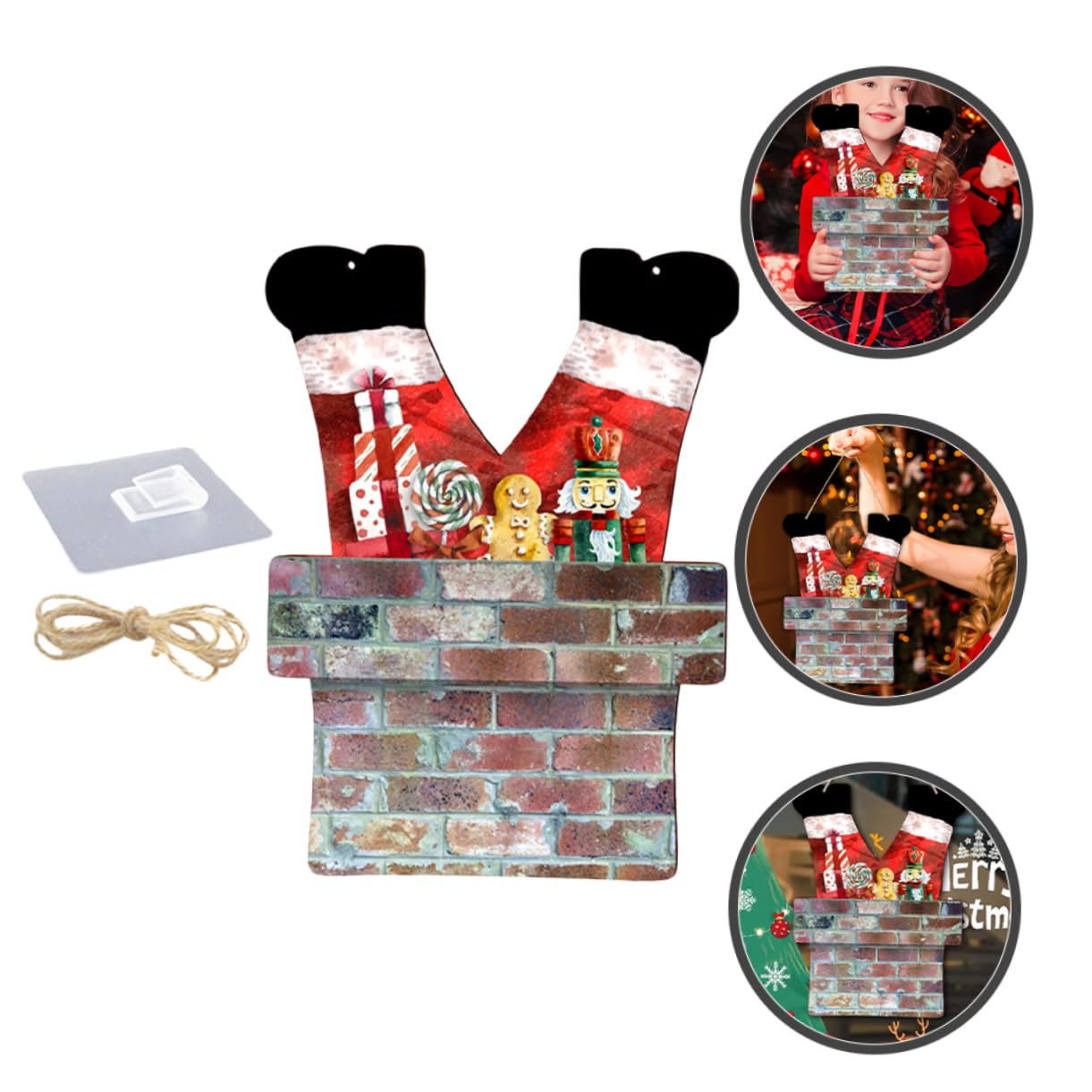 Alipis 5 Piezas De Letreros Colgantes De Chimenea De Navidad Letrero Colgante De Chimenea De Papá Noel Adorno Colgante De Navidad Decoraciones Navideñas Decoraciones De Papá Noel