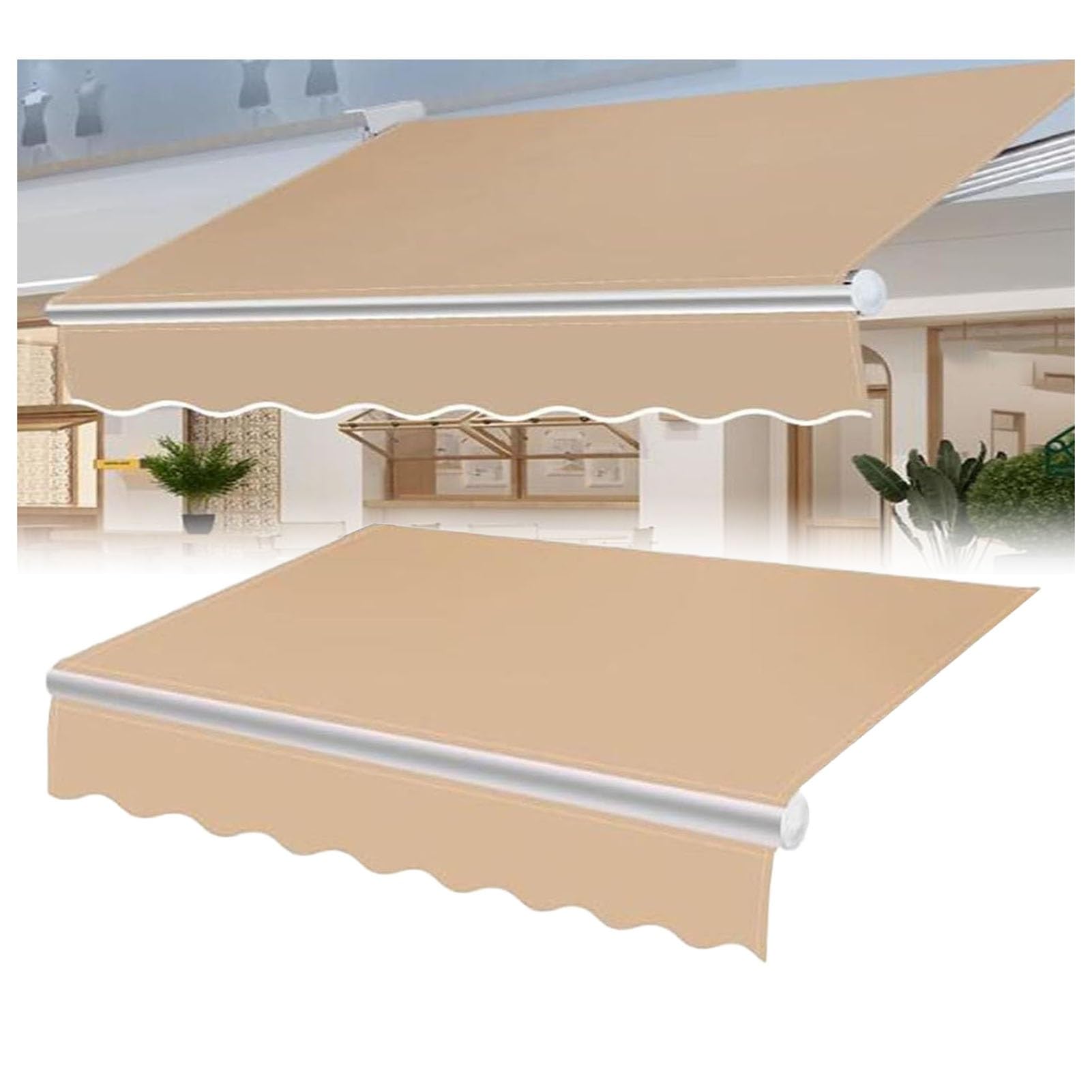 ZFUCMAYL Retractable Awning Replacement Parts,Awning Replacement Fabric Cloth,Fabric Only,Outdoor Patio Canopy Awning for Window Door Car Side Deck(9.8x6.5ft)