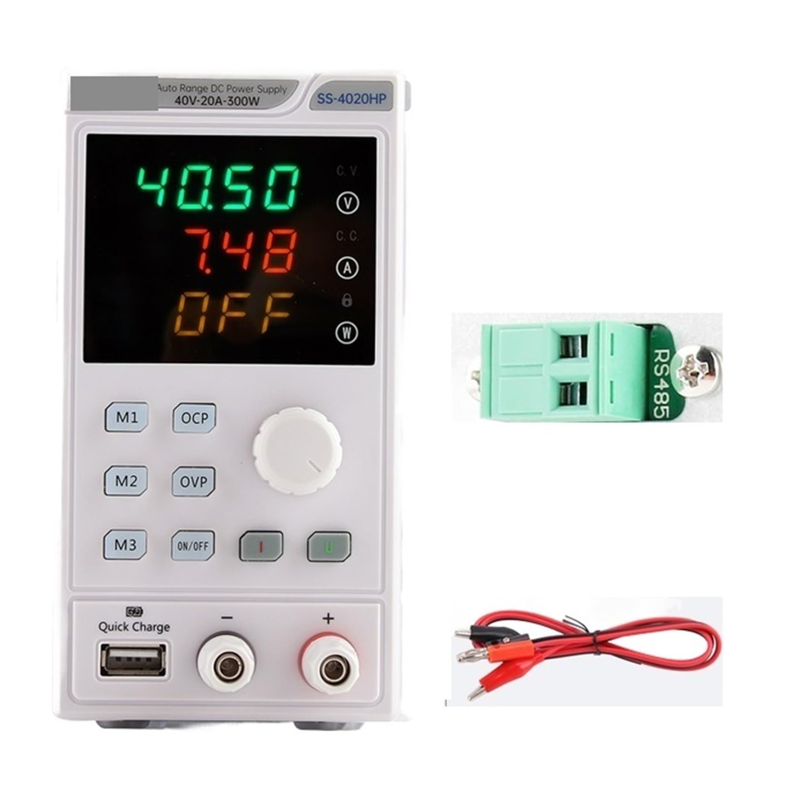 Zmienny Laboratoryjny Zasilacz Prądu Stałego Regulowany 40 V/20 A/300 W Regulator Napięcia Stabilizator Przełączający Źródło Zasilania Laboratoryjnego Łatwa Precyzyjna Regulacja(SS-4020HP)