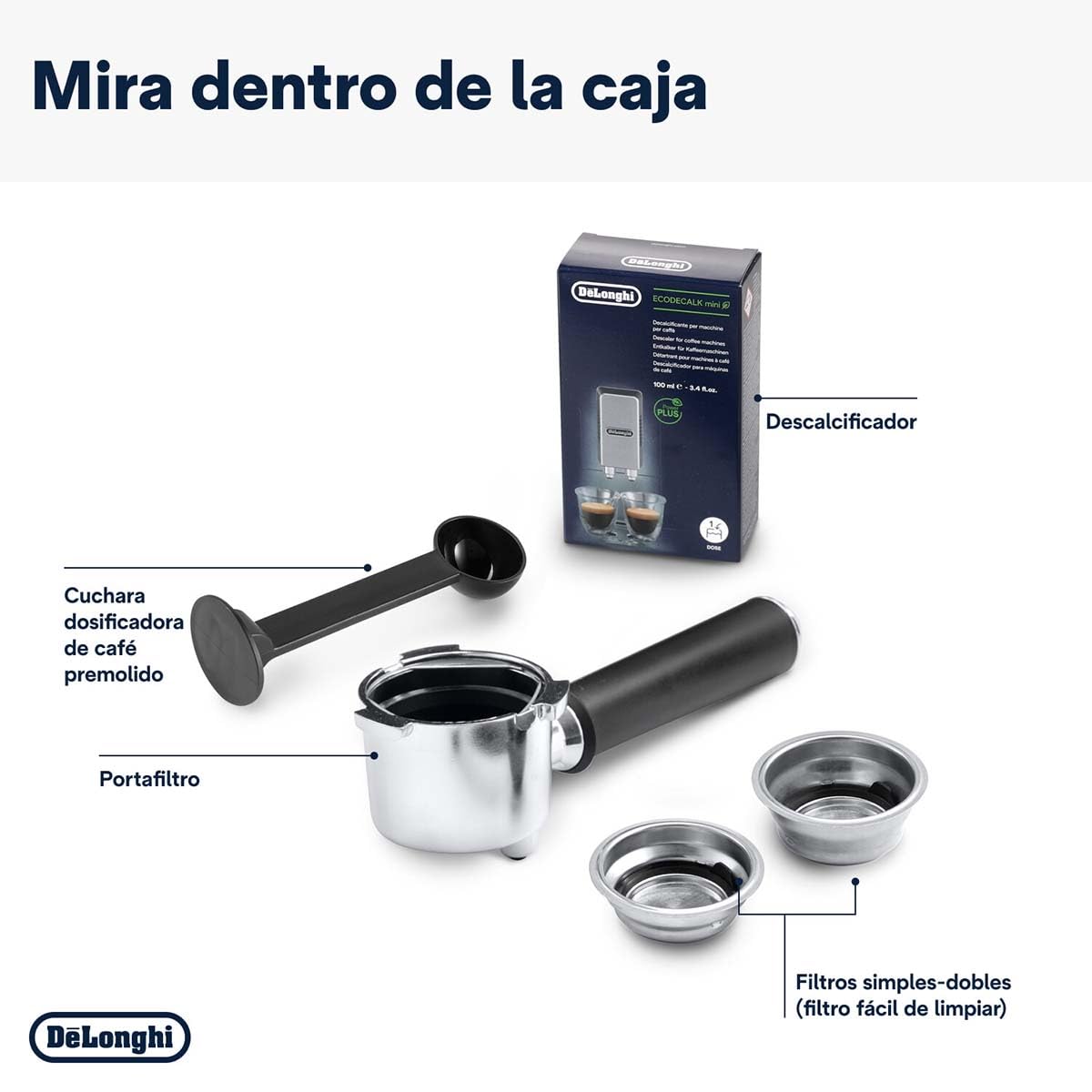 Delonghi Dedica Style EC685BK Cafetera Espresso Manual con Función Flow Stop + Molinillo De Regalo