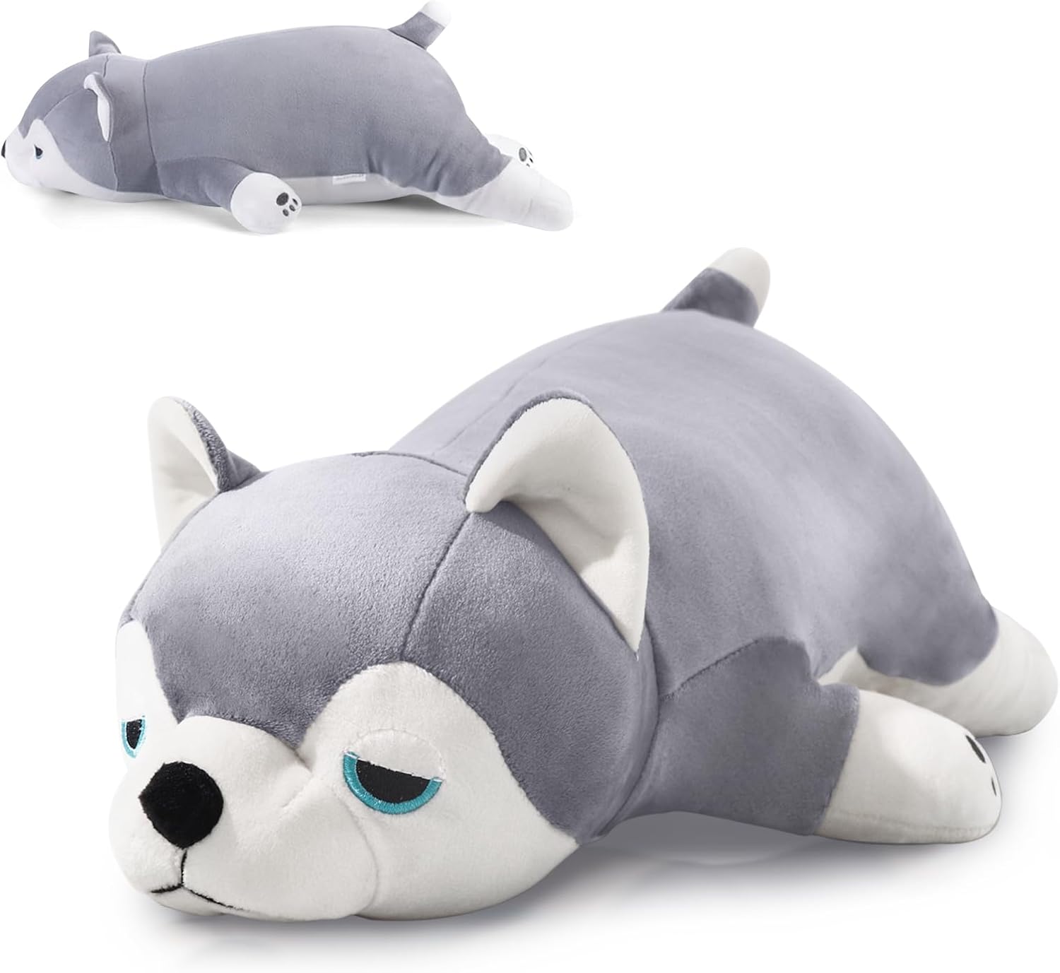 30″ Weighted Dog Stuffed Animals – Giant Weighted Pillow Toy for Kids & Adults, Soft and Huggable Husky Plush Gift for Boys & Girls – 5 lbs Large Stuffed Dog Toys