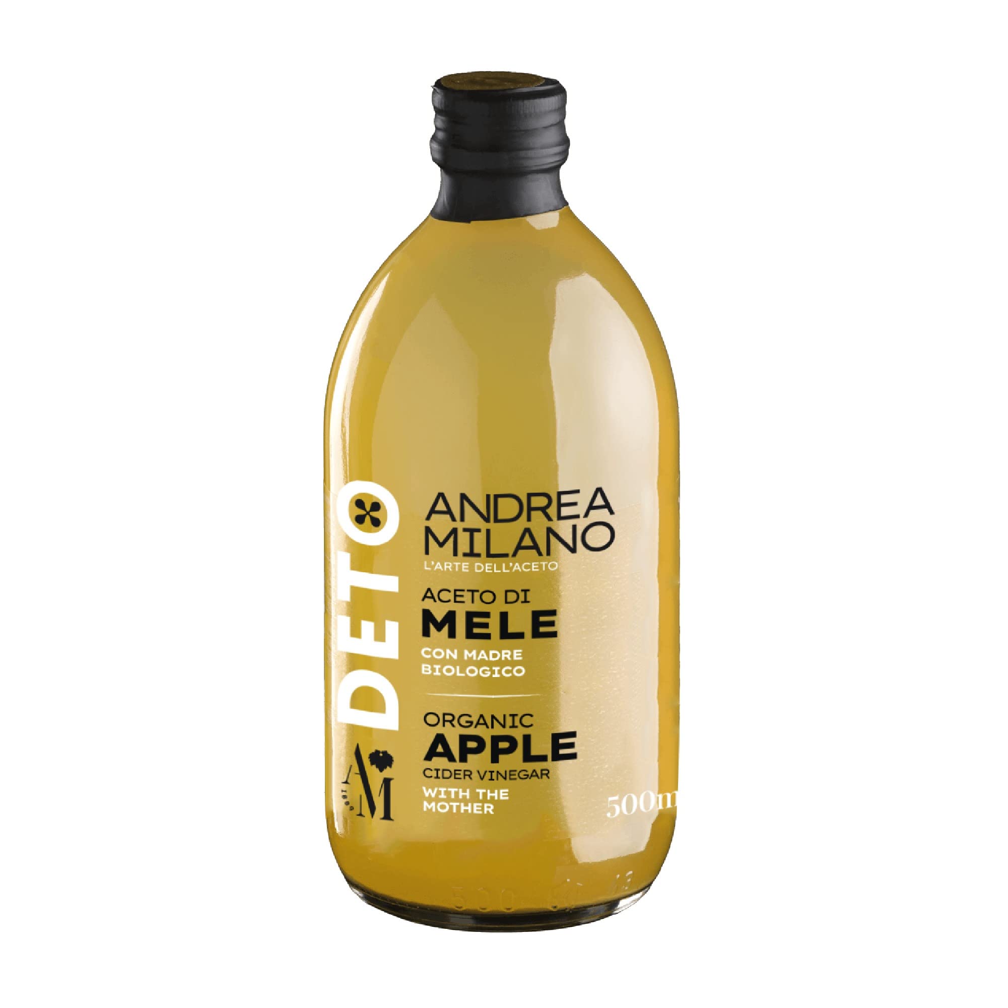 Deto Apple Cider Vinegar with Live Mother - 500ml of 100% Organic, Unfiltered, Unpasteurized & Raw Vinegar - Perfect for Gut Health & Improved Digestion