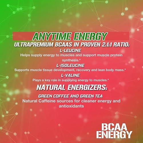 Miniatura 57 de Evlution Nutrition BCAA Energy - Suplemento de aminoácido energizante de alto rendimiento para el desarrollo muscular, recuperación, resistencia y